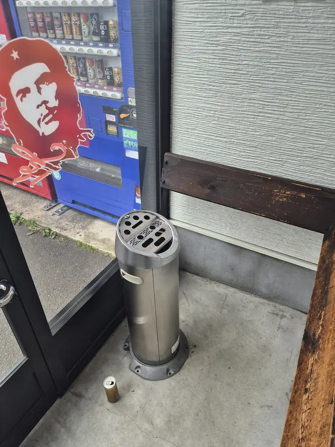 Ashtray in the smoking area at KONYA Tobacco House